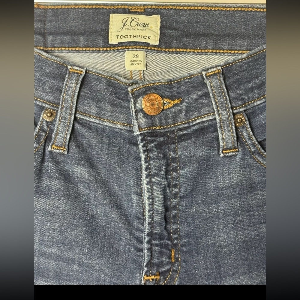 J. Crew Women's Blue Toothpick Jeans - Picture 2 of 10